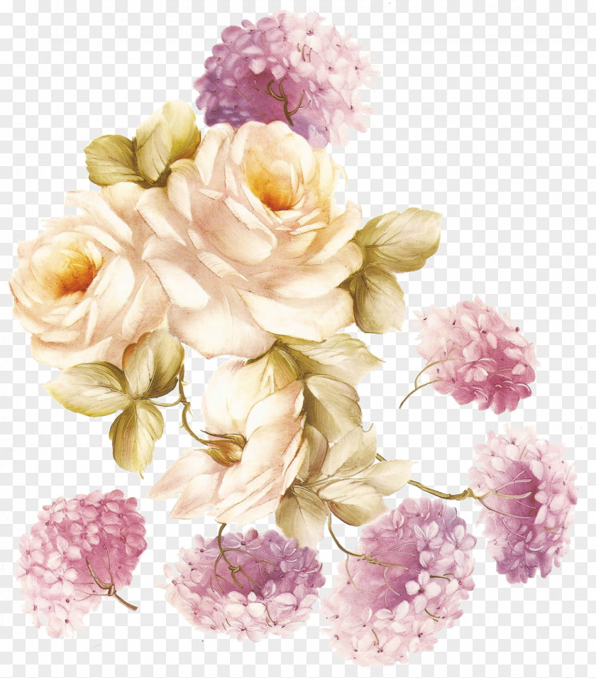 Rose Floral Design Paper Painting Cut Flowers PNG