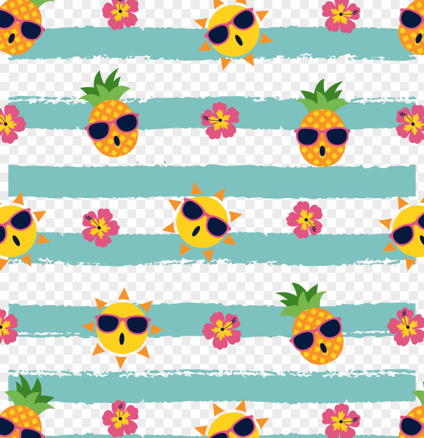 Vector Seamless Pattern Pineapple And Sun IPhone 7 PNG