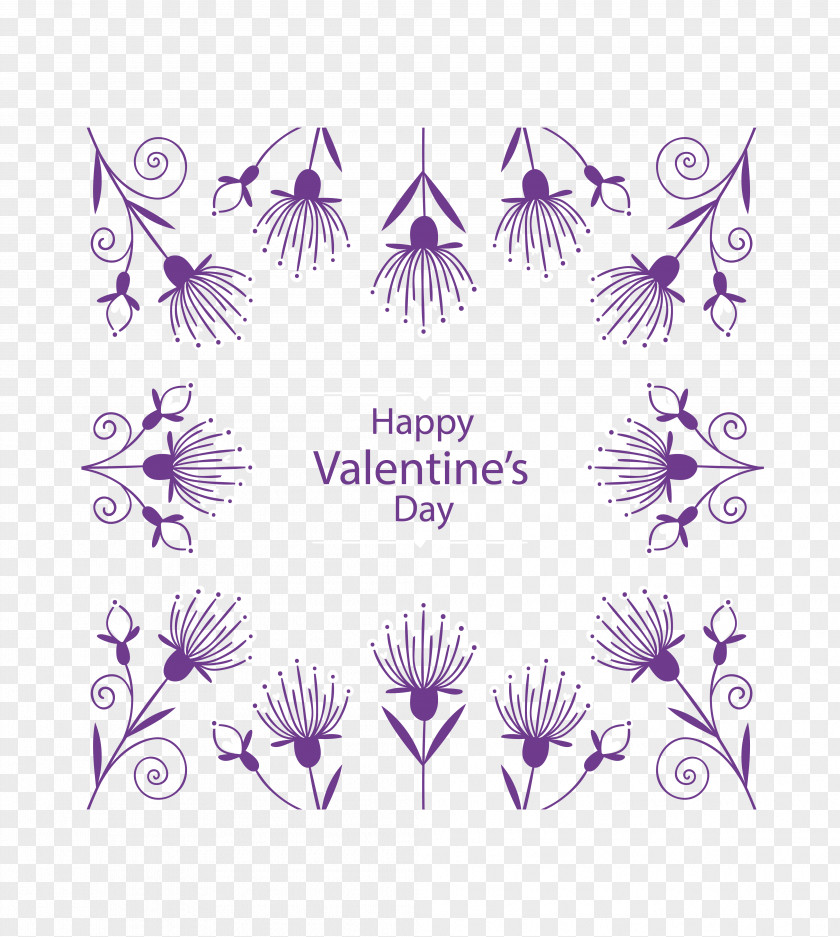 Vector Dandelion Pattern Purple Valentines Day Euclidean PNG