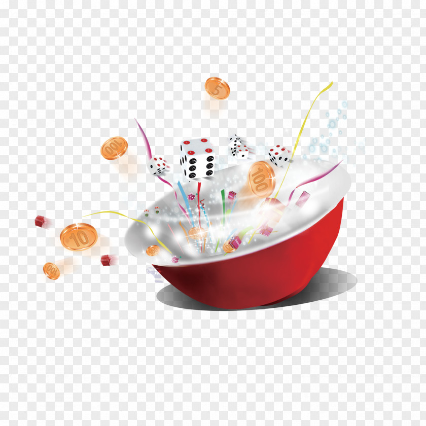Bowl And Dice Element Mid-Autumn Festival Mooncake Game PNG