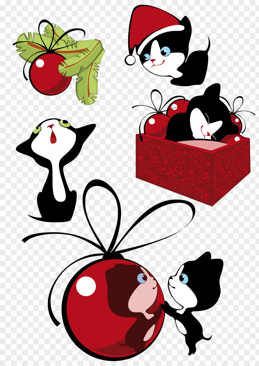 Christmas Pets Kitten Cat Clip Art PNG