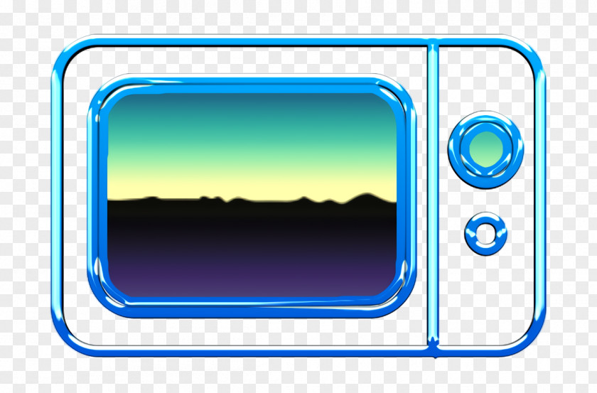 Electric Blue Rectangle Baking Icon Kitchen Microwave PNG