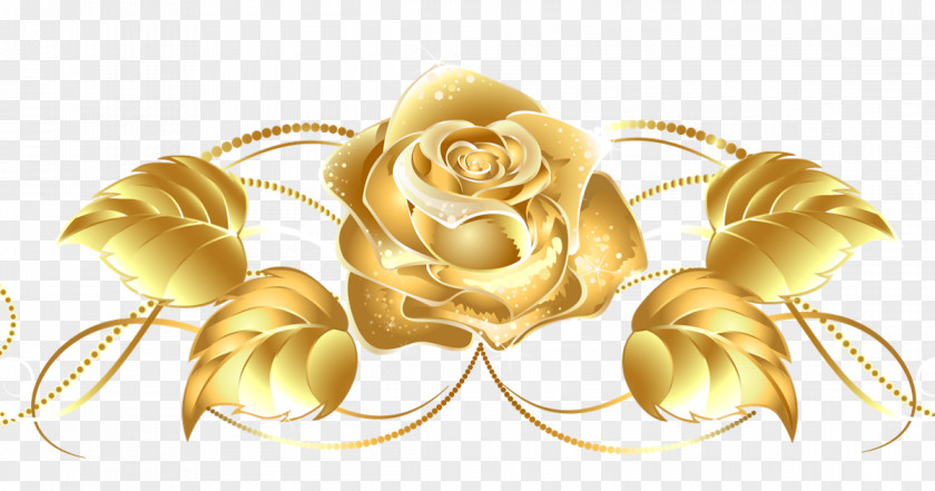 Rose Clip Art Gold Flower Image PNG