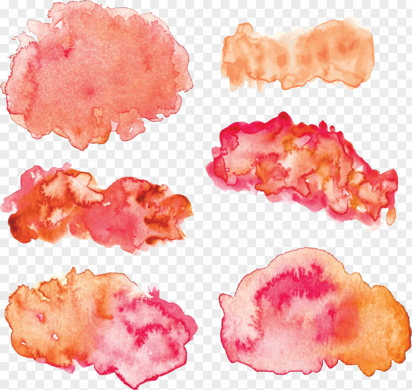 Traces Of Pink Meat Blooming Watercolor Painting Download PNG
