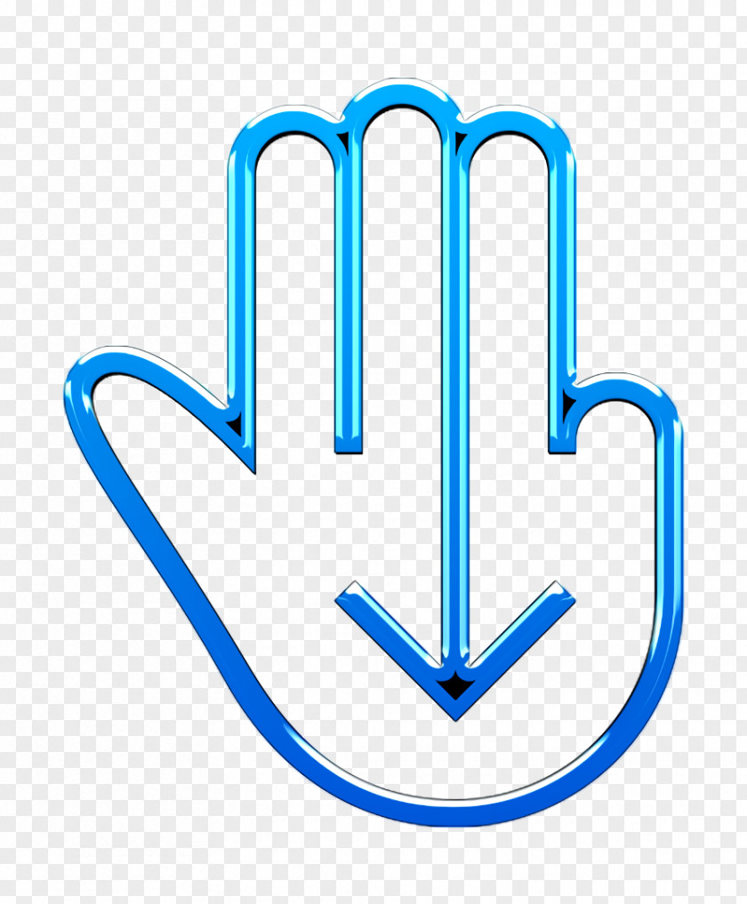 Logo Electric Blue Down Icon Fingers Hand PNG