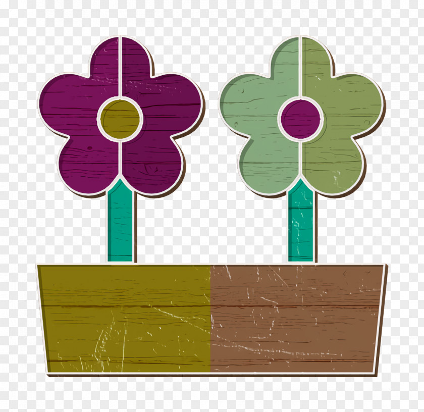 Ecology Set Icon Garden Flowers PNG