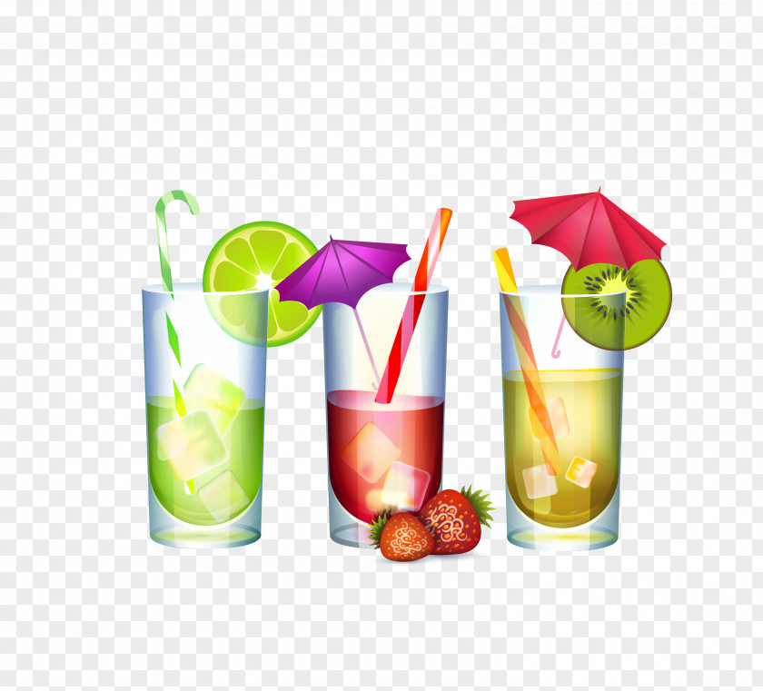 Glass Iced Fruit Juice Strawberry Euclidean Vector PNG