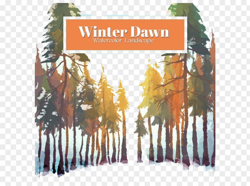 Hand Painted Winter Dawn Christmas Gift PNG