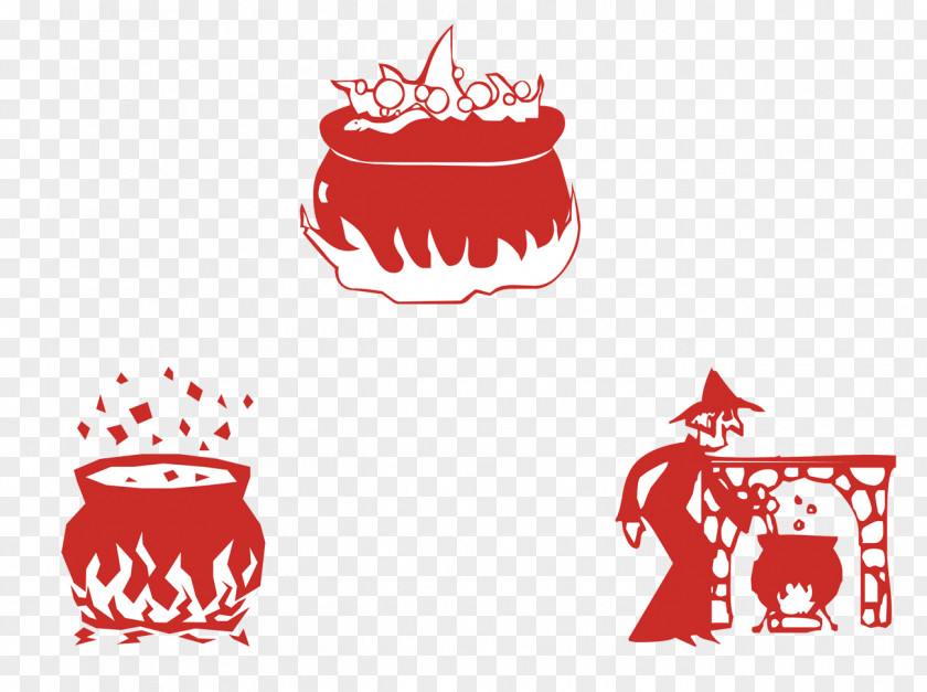 Red Cartoon Witch Potion Witchcraft Magic Illustration PNG