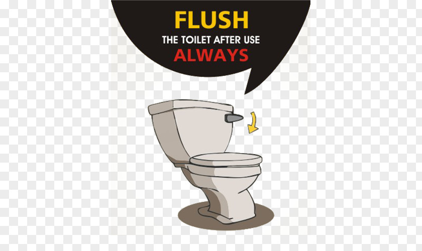 Hand Flush Toilet Slogan Public Plumbing Fixture Bathroom PNG