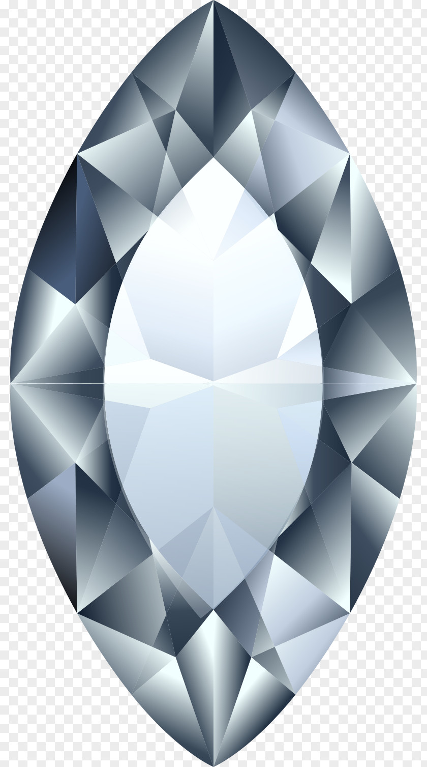 Vector Silver Diamond Oval Perspective Cut PNG