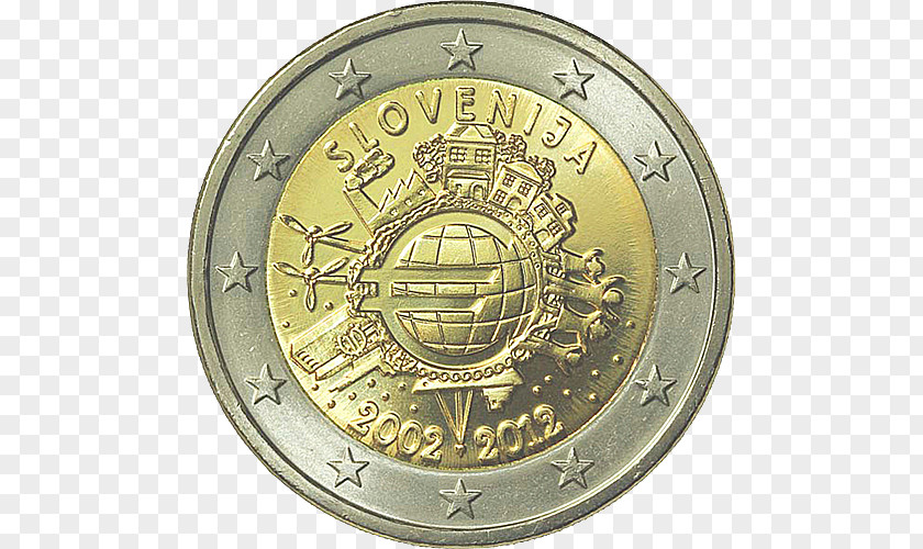 Coin 2 Euro Coins Commemorative PNG