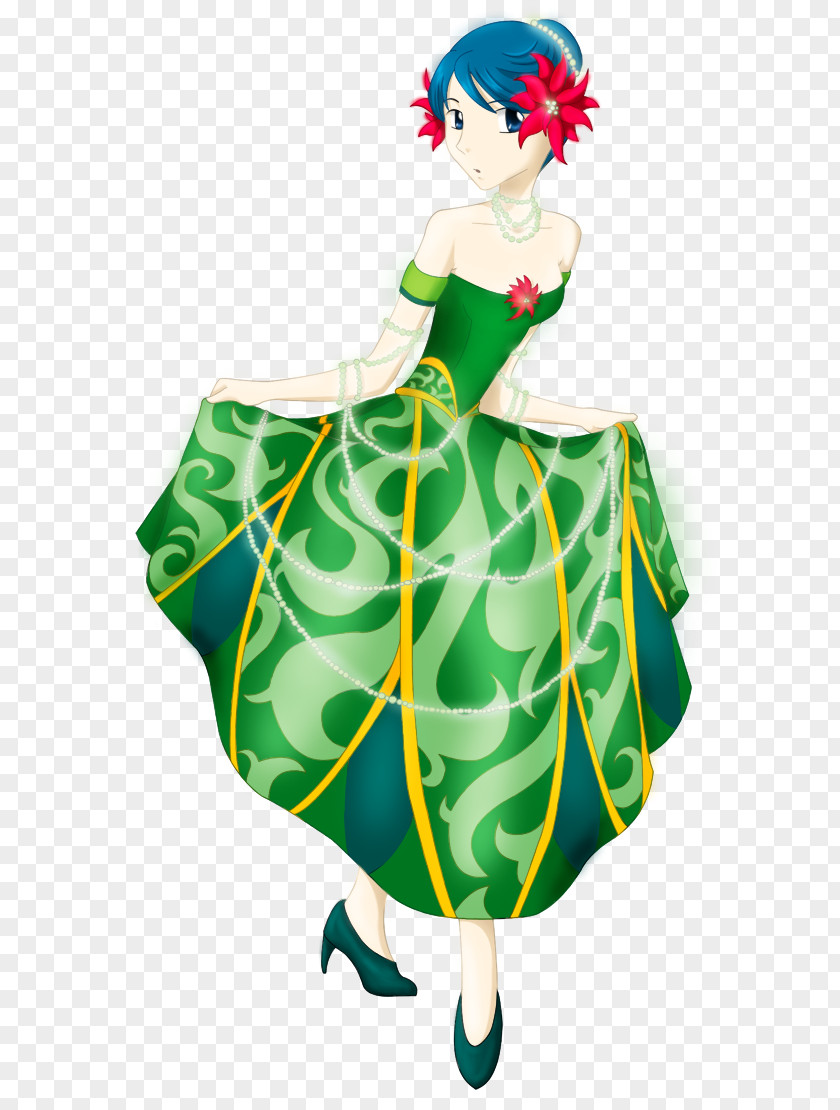 Dress Costume Design Green PNG