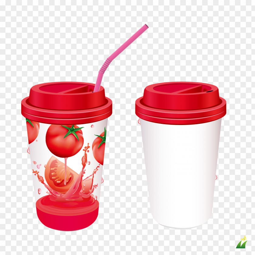 Tomato Drink Juice Packaging And Labeling Plastic Cup PNG