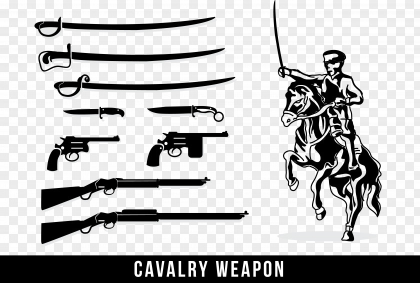 Hand Painted Soldiers Weapon Cavalry Soldier Silhouette PNG