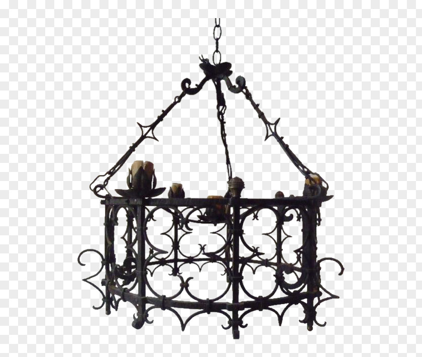 Iron Chandelier Light Fixture Candle PNG