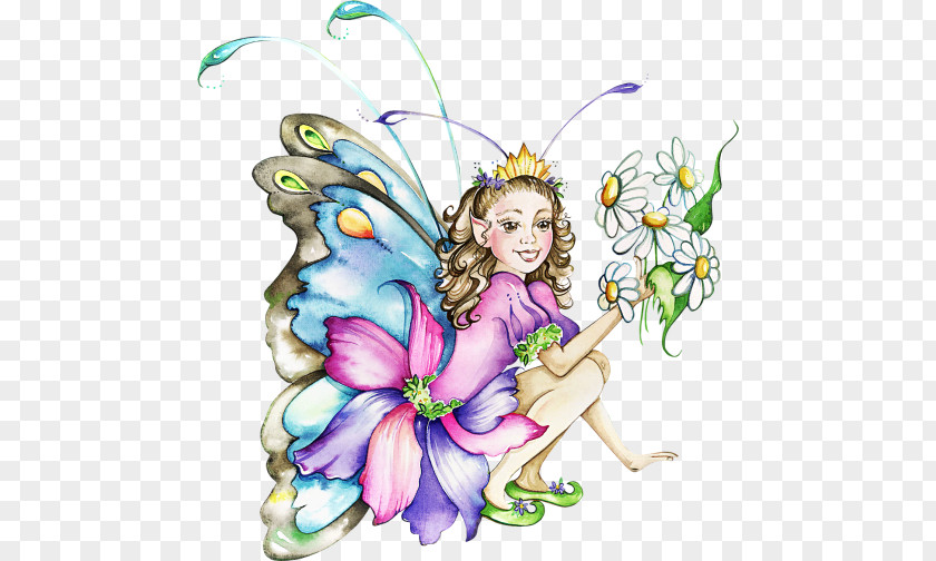 Fairy Insect Cut Flowers Clip Art PNG