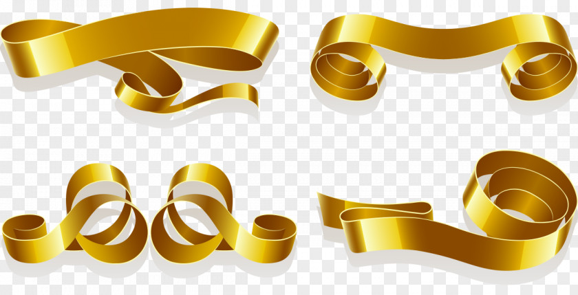 Gold Title Bar Gradient Vector Web Banner Ribbon PNG