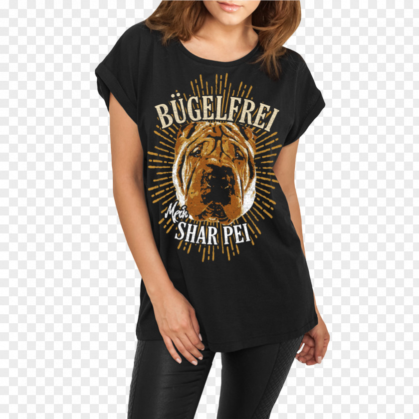 Shar Pei Long-sleeved T-shirt Neckline Woman PNG