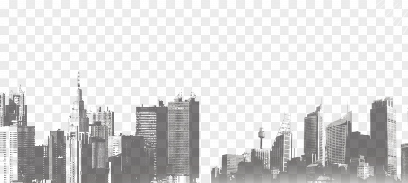 Simple Creative City Black And White Skyline Skyscraper Building PNG
