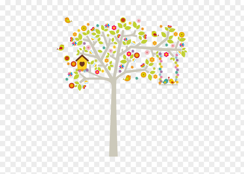 Bird Partition Wall Room Sticker Tree PNG