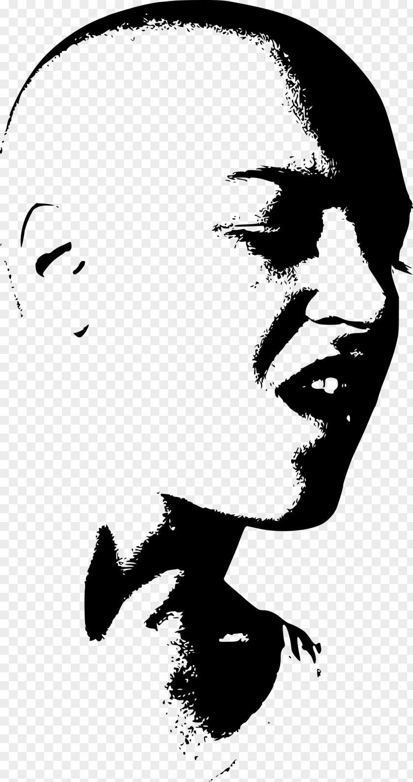 Blackandwhite Stencil Woman Cartoon PNG