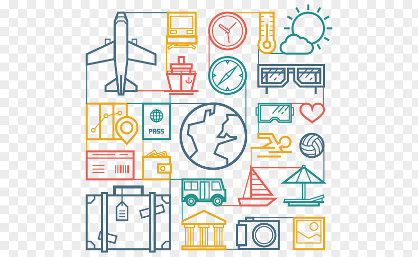 Computer Aerospace Aircraft Compass Map Elements Concept Travel Icon PNG