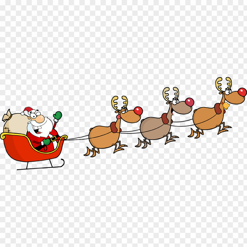 Reindeer Santa Claus's Christmas Clip Art PNG