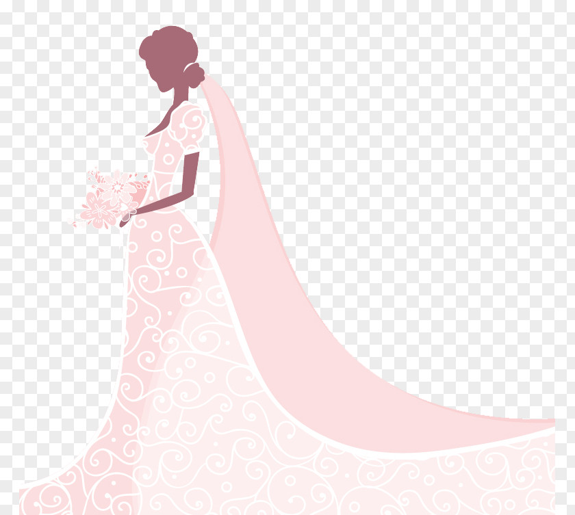 The Bride Wore A Wedding Dress Gown Beauty Woman Illustration PNG