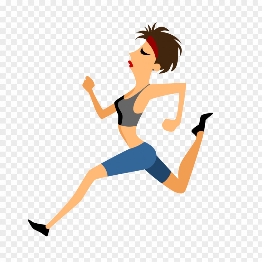 Blue Jogging Ms. Fitness Running Stock Illustration PNG