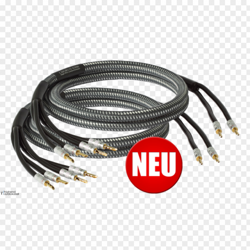Gold Wire Coaxial Cable Speaker Bi-wiring Goldkabel Chorus Bi-Wire Electrical PNG