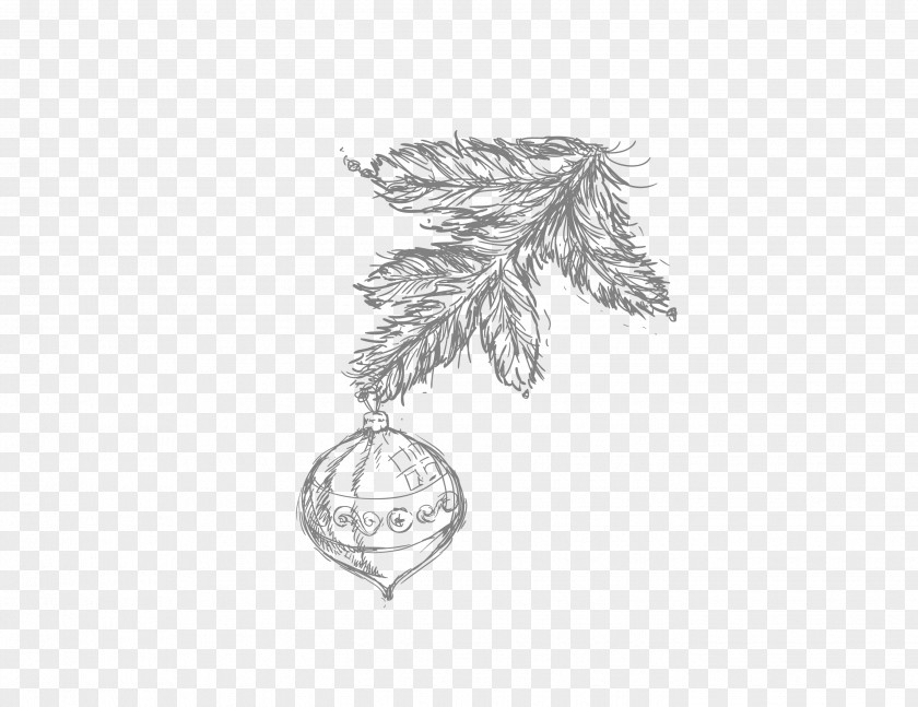 Hand Painted Sketch Christmas Tree Decoration Ball Drawing Line Art PNG