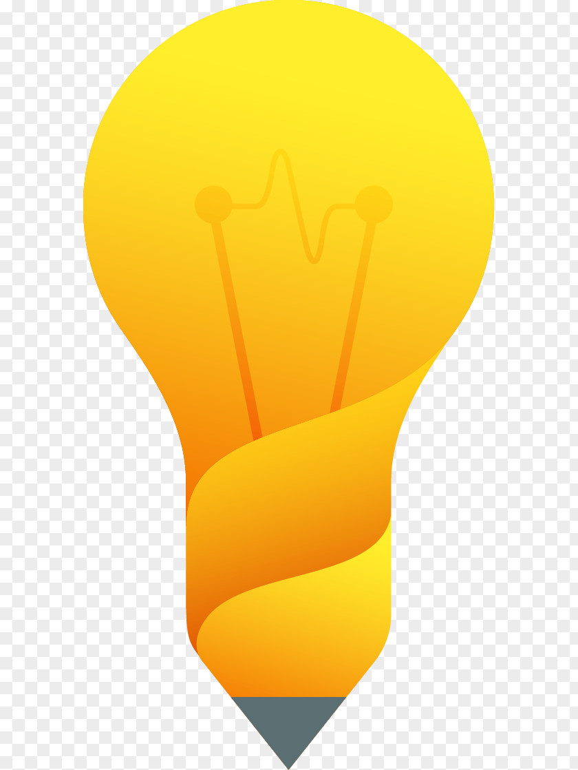 Painted Yellow Bulb Pattern Incandescent Light Lamp PNG