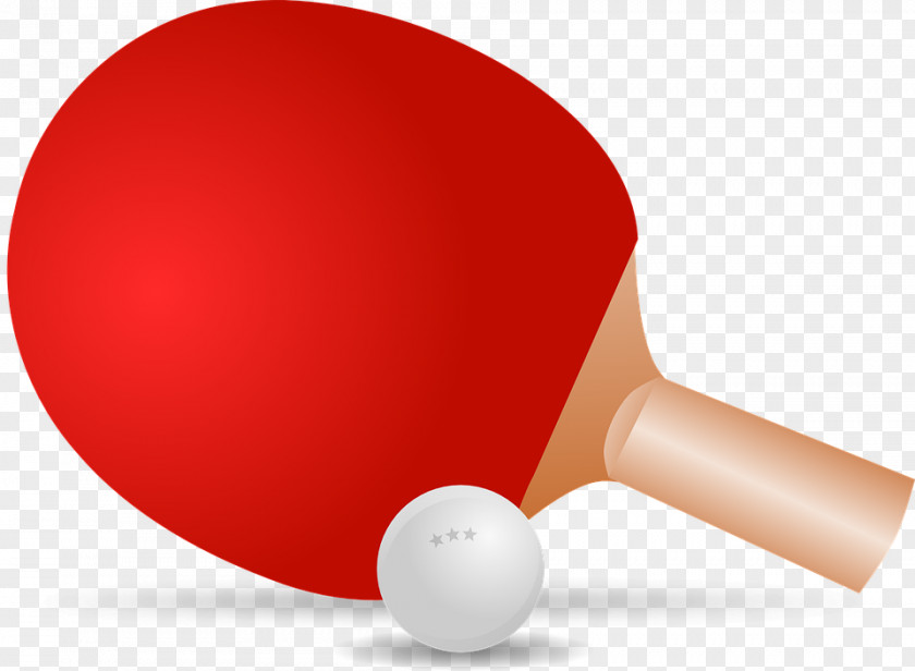 Healthy Red Table Tennis Play Racket Clip Art PNG