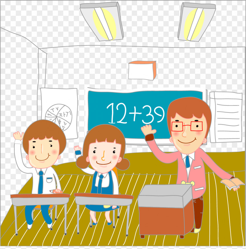 Teachers Vector Material Student Teacher Classroom Illustration PNG