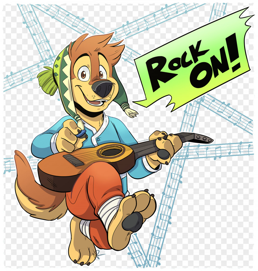 Guitar Puppy Dog Illustration PNG