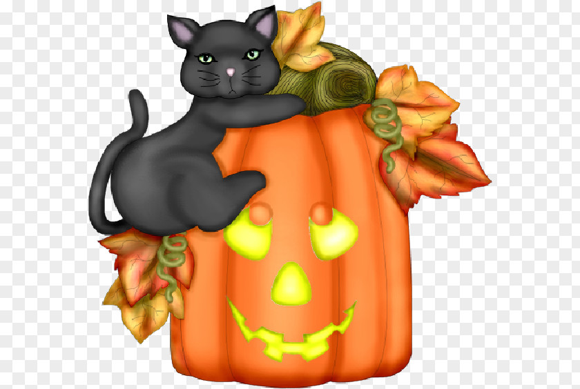 Vegetable Tail Halloween Black Cat PNG