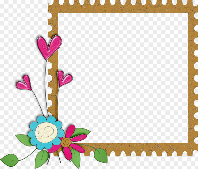 Frilly Border Picture Frames Floral Design Clip Art PNG