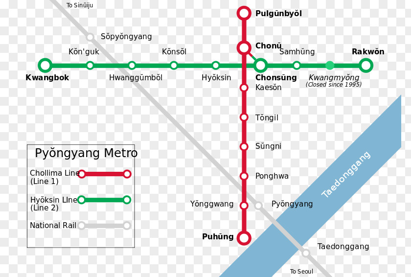 Pyongyang Metro Rapid Transit Rail Transport Station Map PNG
