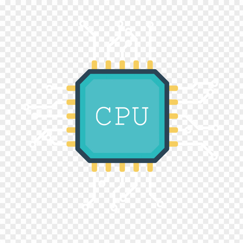 Vector CPU Core Chips Central Processing Unit Solid-state Drive Download Data Computer File PNG