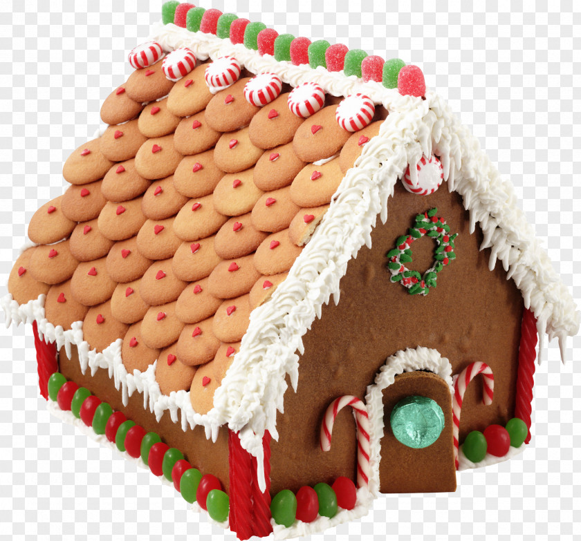 Creative Christmas House Gingerbread Cake Man Clip Art PNG