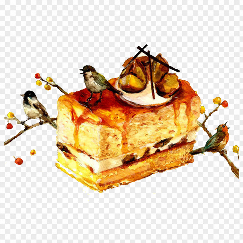 Watercolor Cake Painting Computer File PNG