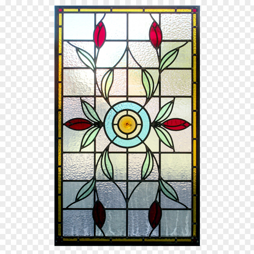 Glass Stained Art Symmetry Pattern PNG
