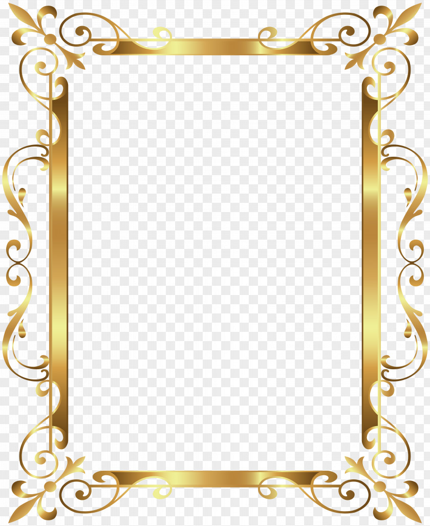 Gold Border Frame Deco Transparent Clip Art Image PNG