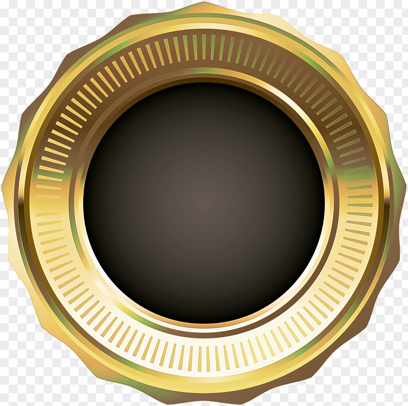 Oval Metal Yellow Mirror Circle Brass PNG