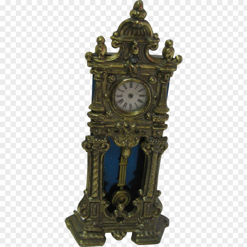 Antique 01504 Bronze Statue Clock PNG