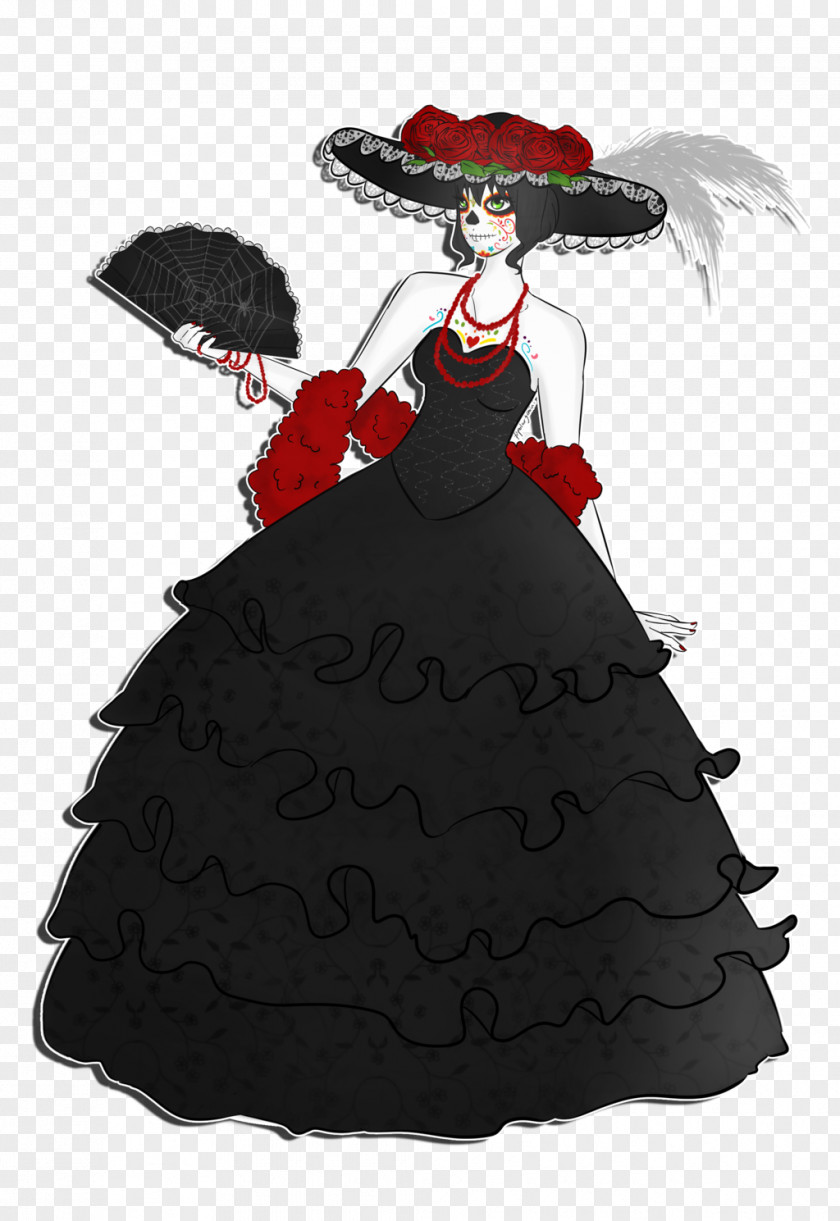 Dress La Calavera Catrina Gown Suit PNG