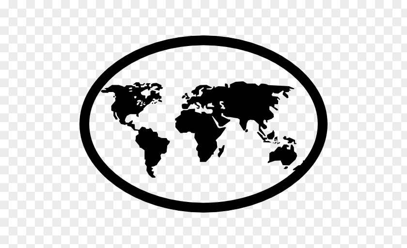 Oval Shape World Map Globe Symbol PNG