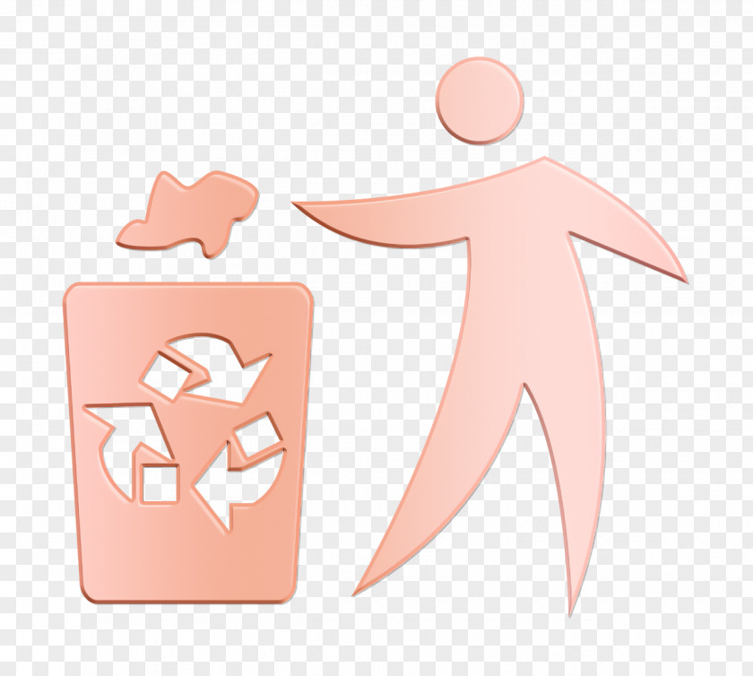 Icon Recycle Man Throwing Paper In Container PNG