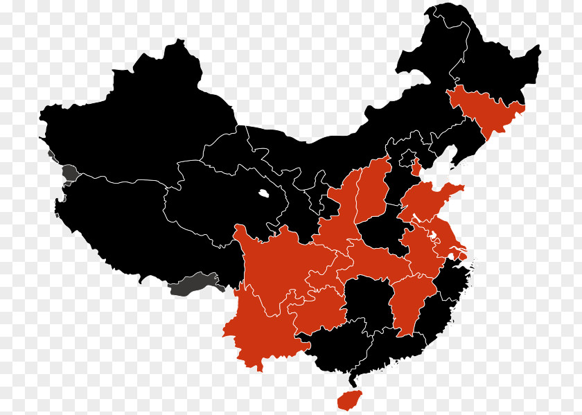 China Western Provinces Of Map Royalty-free PNG